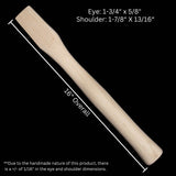 16" - Shingling Broad Hatchet Handle - Whiskey River Premium Select