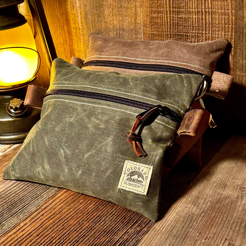 Handmade Medium Waxed Canvas Traditional EDC Pouch Bushcraft Survival