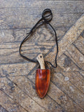 Whiskey River Bushcraft Knife - Spalted Beech - 8670 Steel - Leather Neck or Belt Carry System