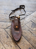 Whiskey River Bushcraft Knife - Spalted Beech - 8670 Steel - Leather Neck or Belt Carry System