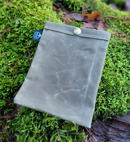 Waxed Canvas Ditty Bags with Snaps - Tan