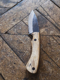 Whiskey River Bushcraft Knife - Spalted Beech - 8670 Steel - Leather Neck or Belt Carry System