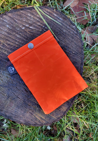 Waxed Canvas Ditty Bag with Snaps - Orange